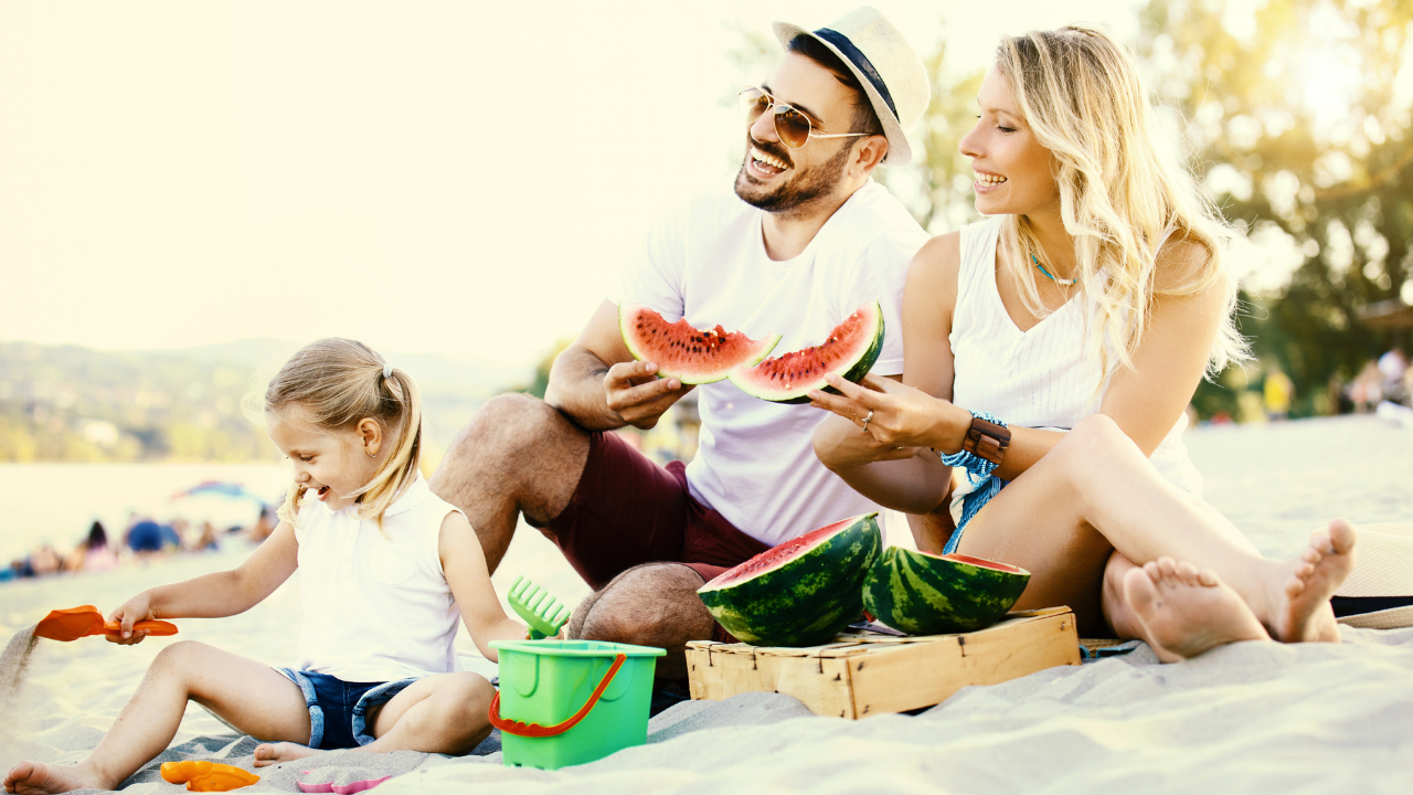family at the beach
